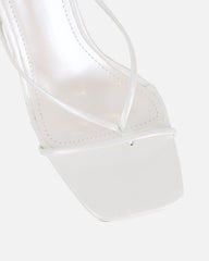 Pixar White Metallic Tie Up Heeled Sandals