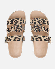 Amia Leopard Slip on Footbed Slides