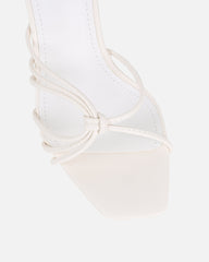 Riarra White Lizard Strappy Heeled Sandals