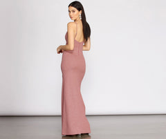 Aracely Glitter Crepe Mermaid Dress