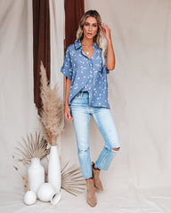 Aries Printed Button Down Top