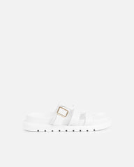 Berri White Chunky Footbed Sliders