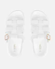 Berri White Chunky Footbed Sliders