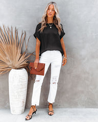Bond Short Sleeve Satin Blouse