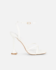 Cairo White Heeled Sandals