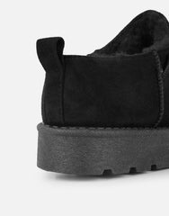 Emmy Black Faux Suede Micro Flatform Boots
