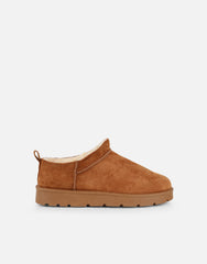 Emmy Chestnut Faux Suede Micro Flatform Boots