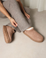 Emmy Mocha Faux Suede Micro Flatform Boots