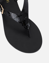 Kendall Black Toe Post Flat Sandals