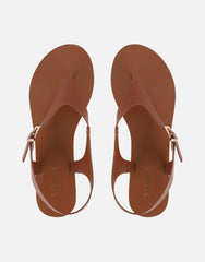 Kendall Tan Toe Post Flat Sandals