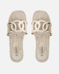 Carlos Gold Mirror Woven Flat Sandals