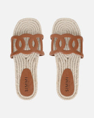 Carlos Tan Woven Flat Sandals
