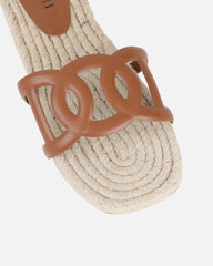 Carlos Tan Woven Flat Sandals