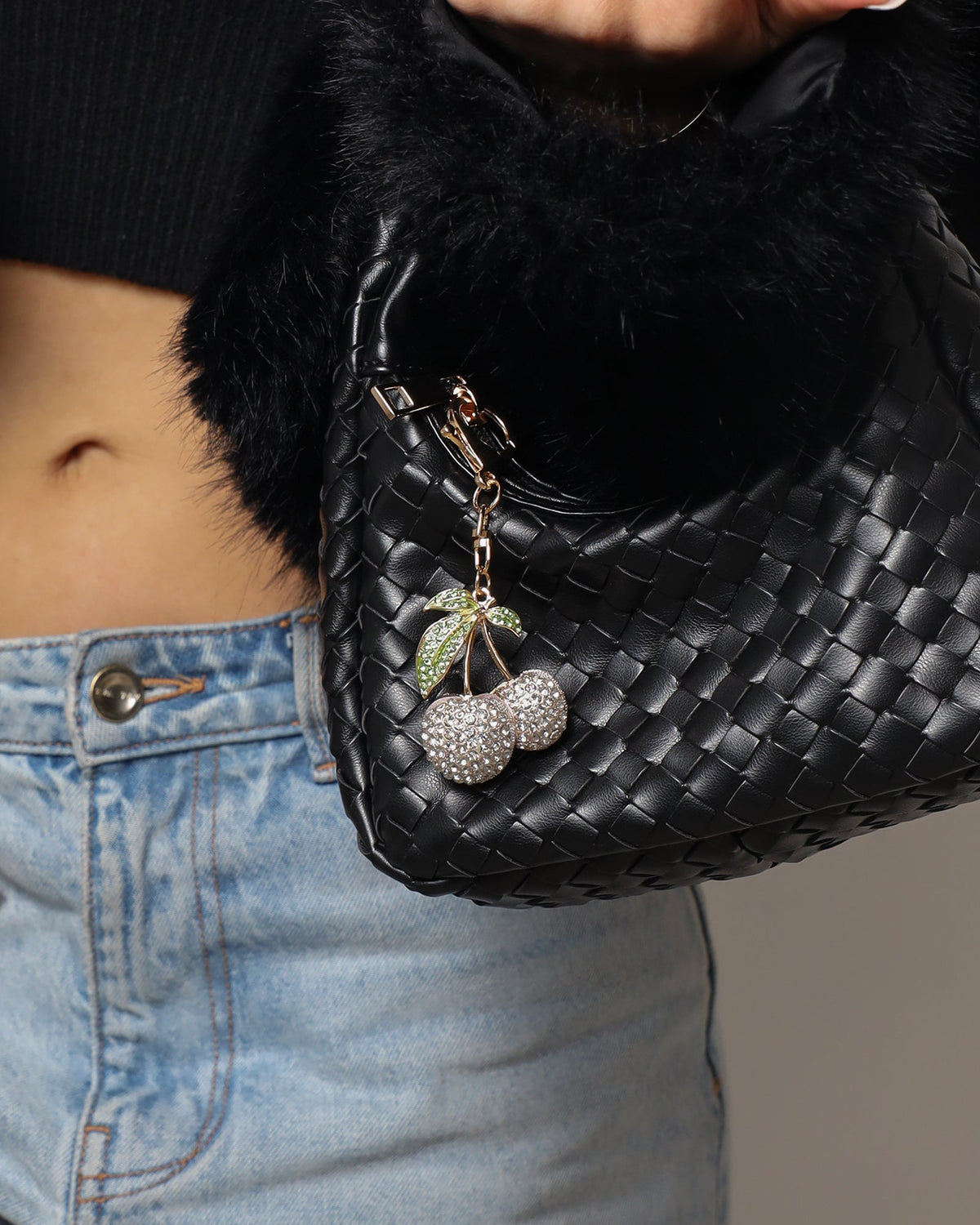 Cheri Silver Cherry Charm