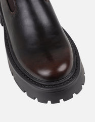Perez Brown Sock Chunky Ankle Boots