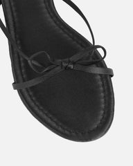 Char Black Satin Bow Sandals