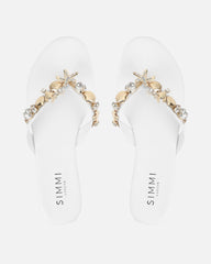 Sandy White Shell Detail Flats