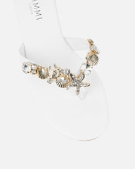 Sandy White Shell Detail Flats
