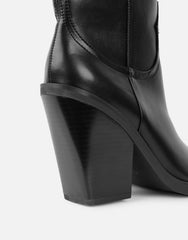 Mercy Black Western Heeled Boots