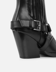 Esperanza Black Western Saddled Ankle Boots