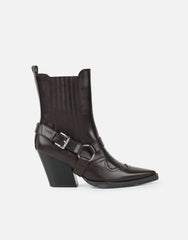 Esperanza Brown Western Saddled Ankle Boots