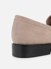 Dime Taupe Suede Penny Loafers