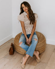 Darla Cotton Crochet Button Down Top