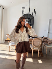 Cocoa Brown Suede Skirt