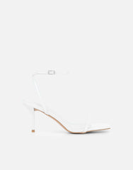 Lula White Patent Heeled Sandals