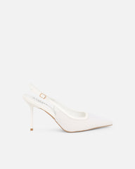 Exmoor White Plush Slingback Courts