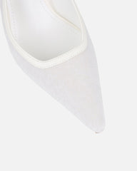 Exmoor White Plush Slingback Courts