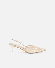 Filo Gold Woven Slingback Courts