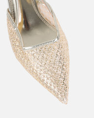 Filo Gold Woven Slingback Courts