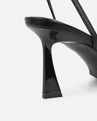 Yesmina Black Heeled Sandals
