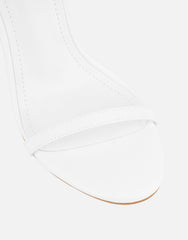 Gabby White Barely There Heeled Sandals