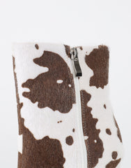 Harvie Cow Print Heeled Ankle Boots