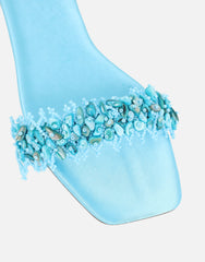 Hatty Blue Slip On Flat Sandals
