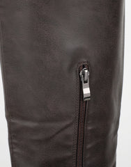 Miles Brown Knee High Tab Detail Boots