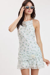 Blue Ditzy Sands Mini Dress