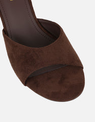 Iris Brown Suede Wedge Mules