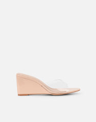 Iris Nude Clear Wedge Mules