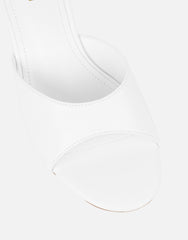Iris White Wedge Mules