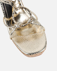 Jadey Gold Snake Gold Detail Wedge Heels