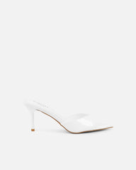 Jerez White Patent Peep Toe Heeled Sandals