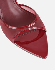 Lauri Burgundy Mesh Peep Toe Heeled Sandals
