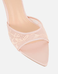 Fiorella Blush Lace Mules