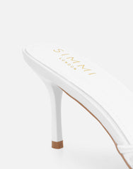 Fiorella White Lace Mules Wide Fit