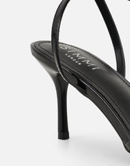 Fifi Black Patent Strappy Heeled Sandals