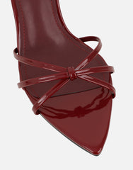 Fifi Burgundy Patent Strappy Heeled Sandals