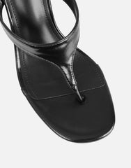 Jodie Black Toe Post Wedge Sandals